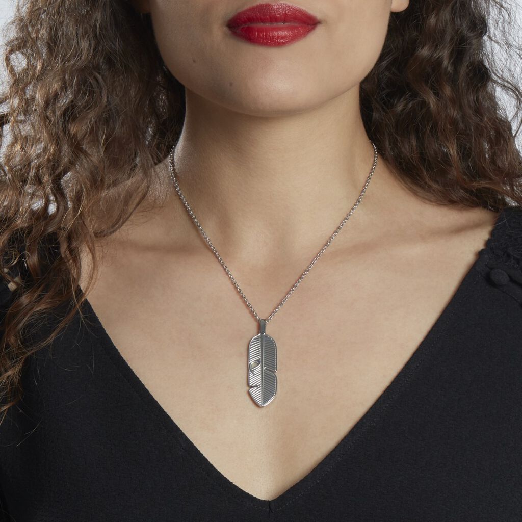 Collier Tia Acier Blanc - Colliers fantaisie Femme | Histoire d’Or