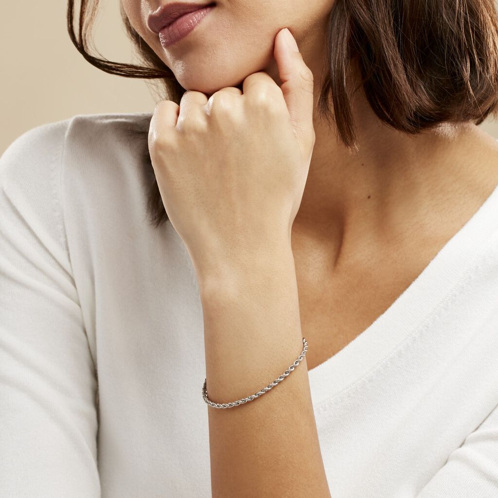 Bracelet Jerry Maille Corde Or Blanc - Bracelets chaîne Femme | Histoire d’Or