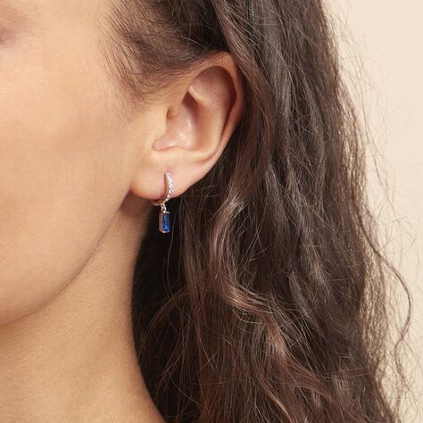 Créoles Argent Blanc Irenion Oxydes De Zirconium - Boucles d'oreilles créoles Femme | Histoire d’Or