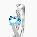 Bague Candice Or Blanc Topaze - Bagues solitaires Femme | Histoire d&rsquo;Or