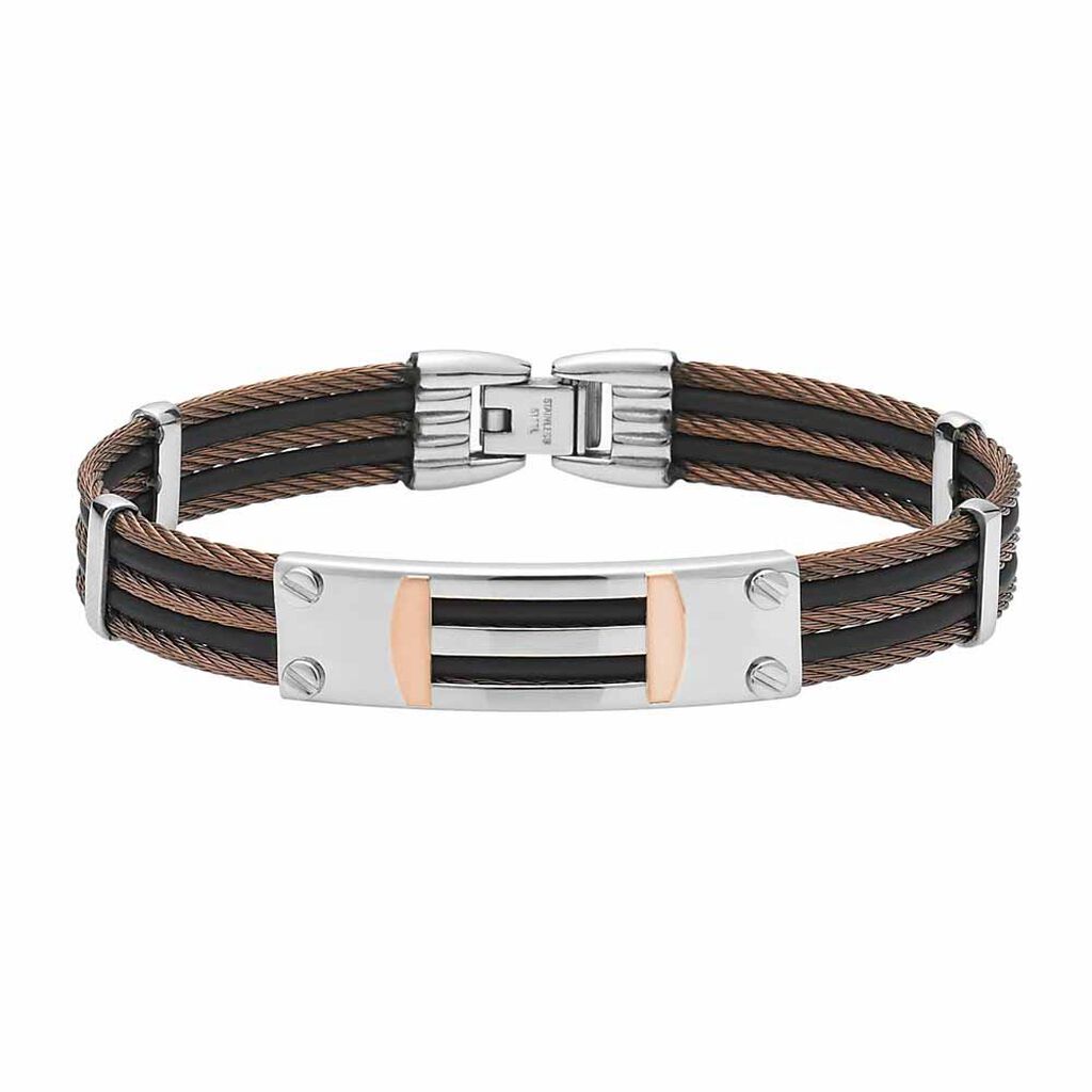 Bracelet Jourdan Leonilde Acier Bicolore - Bracelets Homme | Histoire d’Or