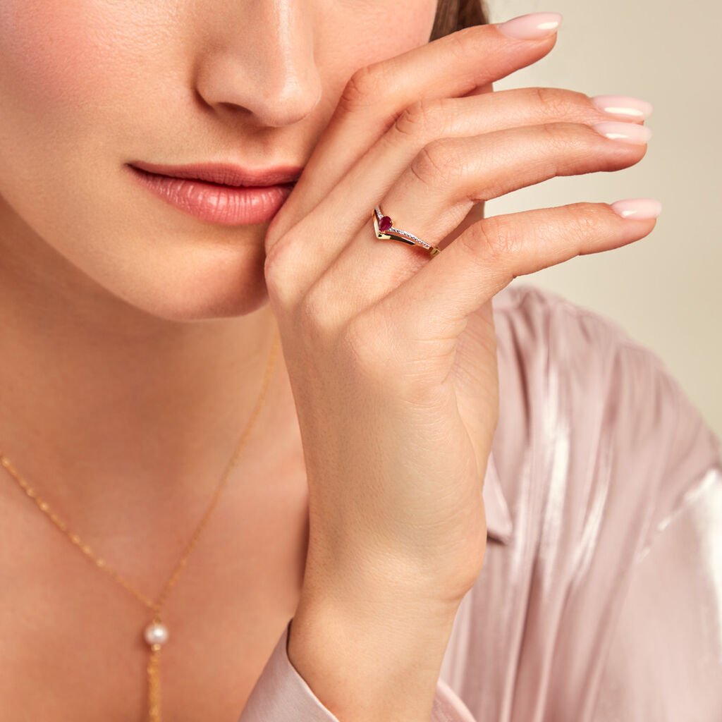 Bague Marjeta Or Jaune Rubis Diamant - Bagues solitaires Femme | Histoire d’Or