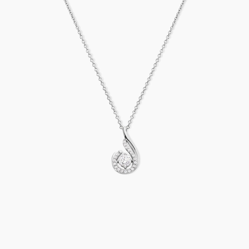 Collier Indian Drop Argent Blanc Oxyde De Zirconium - Colliers fantaisie Femme | Histoire d&rsquo;Or