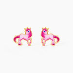 Boucles D'oreilles Puces Fantasila Cheval Or Jaune - Clous d'oreilles Enfant | Histoire d&rsquo;Or