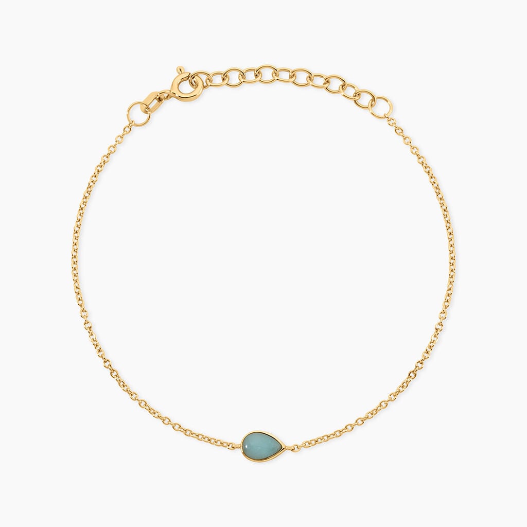 Bracelet Ondee Argent Dor&eacute; A L'Or 750/1000 Amazonite - Bracelets Femme | Histoire d&rsquo;Or