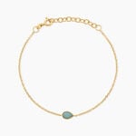 Bracelet Ondee Argent Dor&eacute; A L'Or 750/1000 Amazonite - Bracelets Femme | Histoire d&rsquo;Or