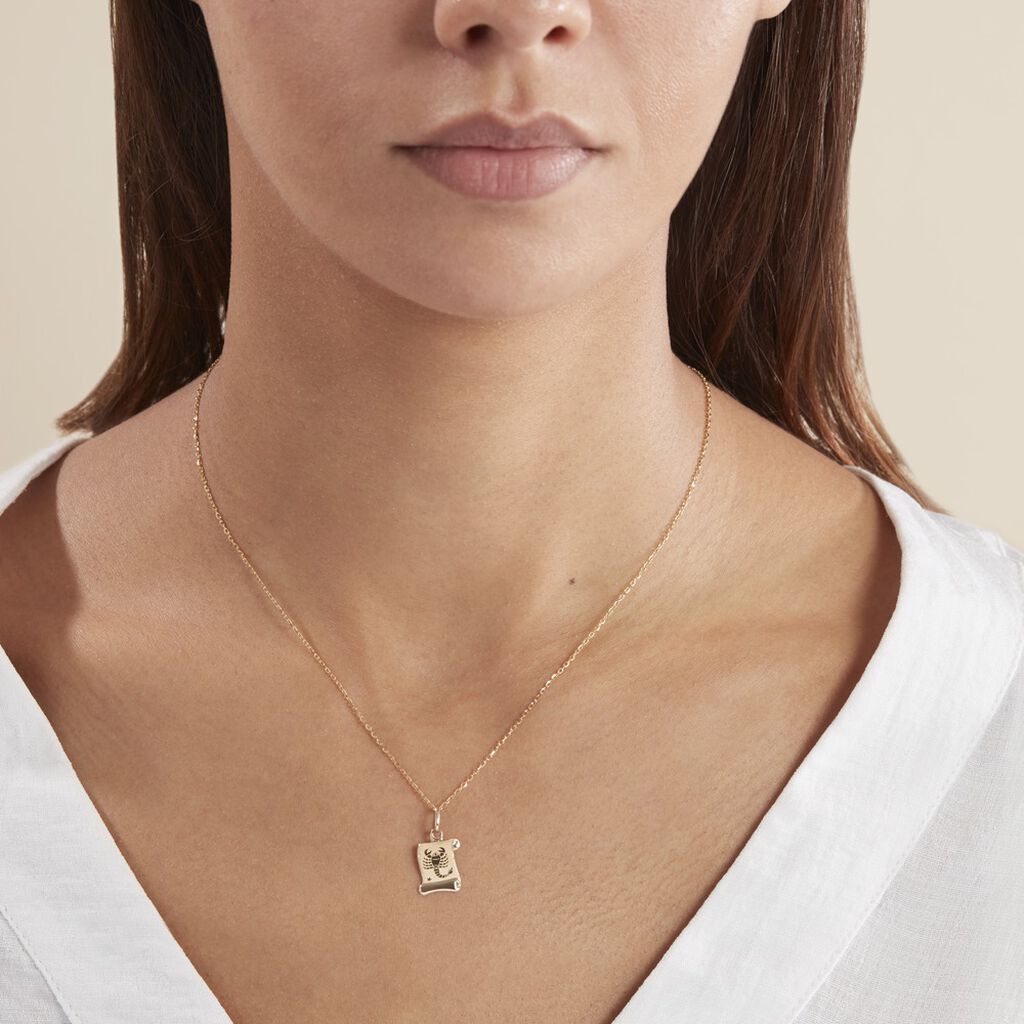 Pendentif Lamie Zodiaque Parchemin Or Jaune - Pendentifs Zodiaque Famille | Histoire d’Or