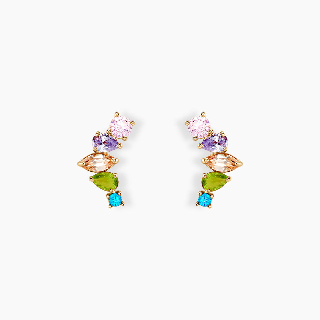 Boucles D'oreilles Puces Archelaus Or Jaune Oxyde De Zirconium - Clous d'oreilles Femme | Histoire d’Or