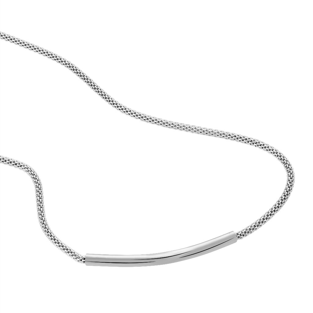 Collier Amadeo Maille Popcorn Acier Blanc - Colliers fantaisie Femme | Histoire d’Or