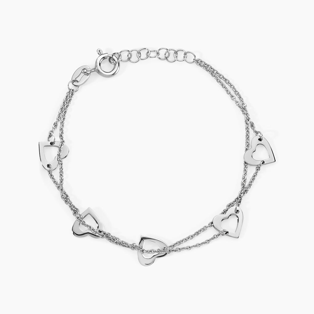 Bracelet Femme Maille Forçat Avec Plaque Cœur – Argent Massif 925, 19 Cm, Neuf