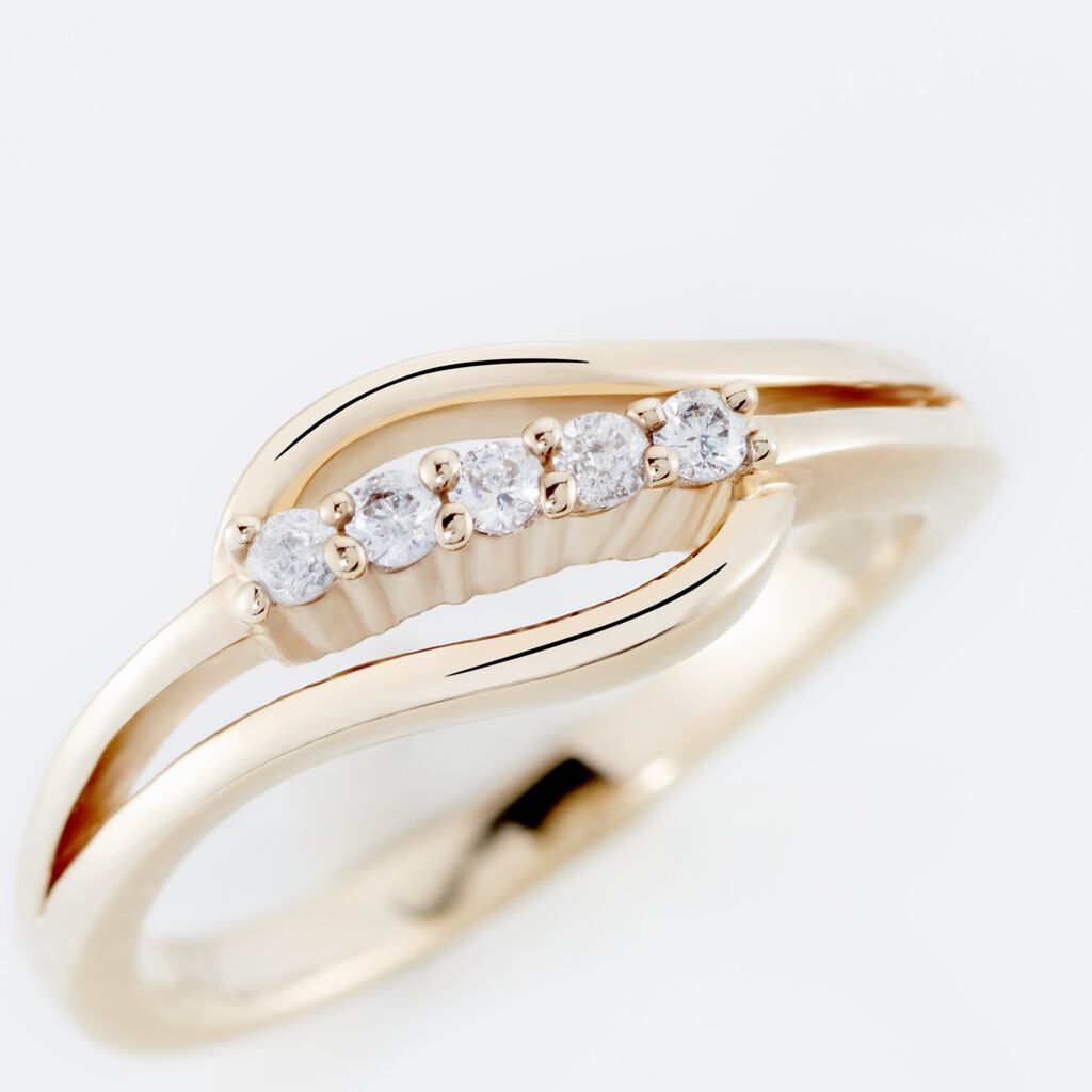 Bague Plaqu&eacute; Or Jaune Ciera Oxydes De Zirconium - Bagues avec pierre Femme | Histoire d&rsquo;Or