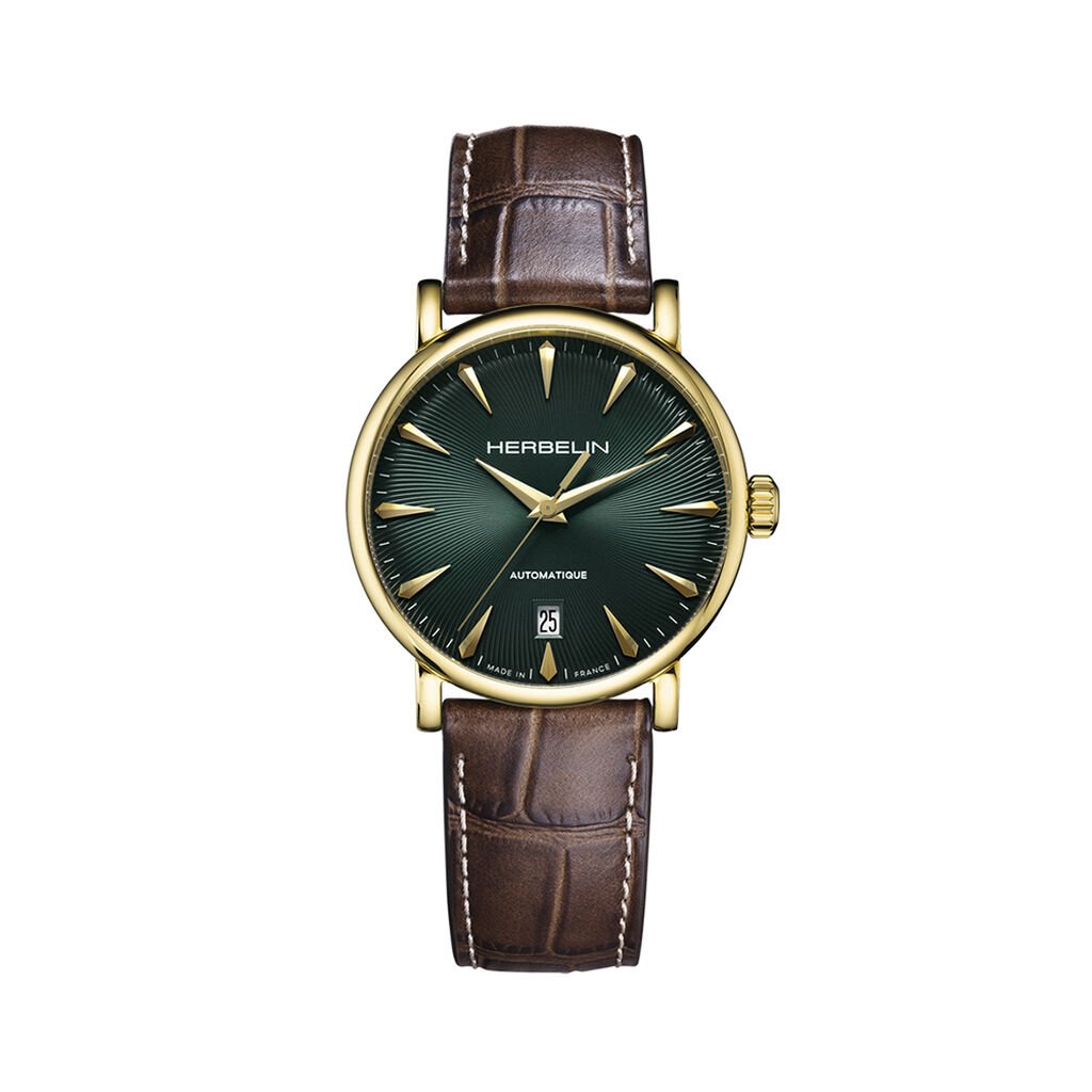 Montre Herbelin Inspiration Auto Vert - F&ecirc;te des p&egrave;res Homme | Histoire d&rsquo;Or