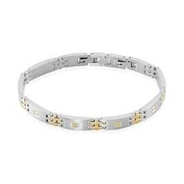 Bracelet Acier Blanc Et Plaqué Or Antero - Bracelets Homme | Histoire d’Or