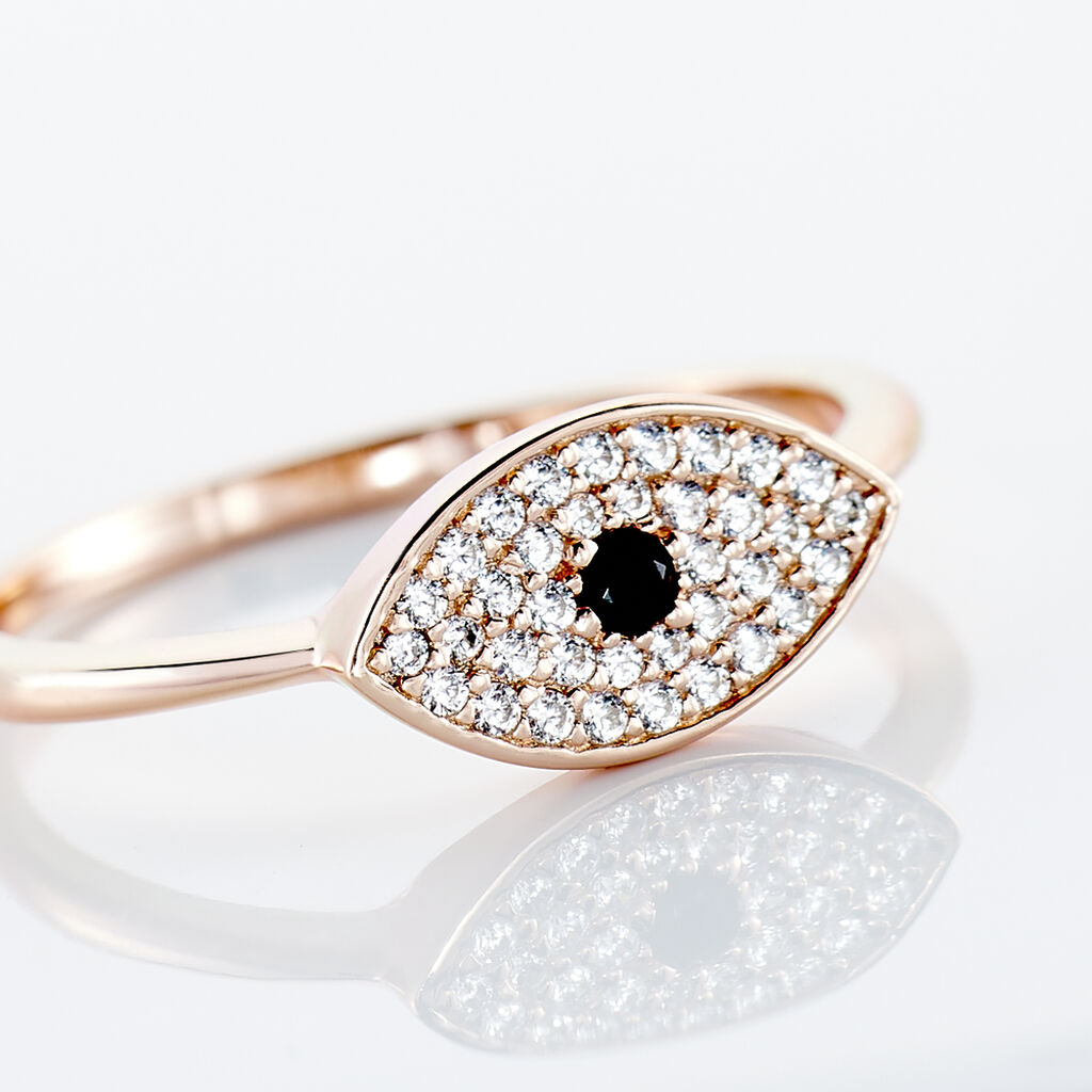 Bague Eldia Argent Rose Oxyde De Zirconium - Bagues avec pierre Femme | Histoire d&rsquo;Or