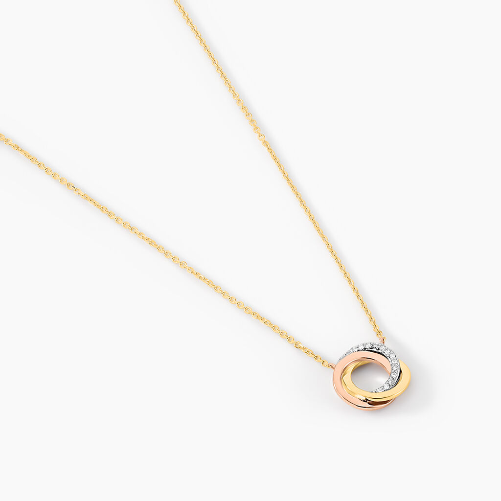 Collier Daphnee Or Tricolore Diamant - Colliers Femme | Histoire d&rsquo;Or