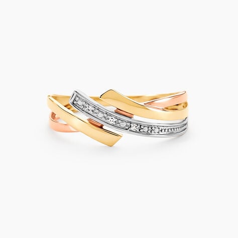 Bague Ainhoa Or Tricolore Diamant - Bagues avec pierre Femme | Histoire d&rsquo;Or