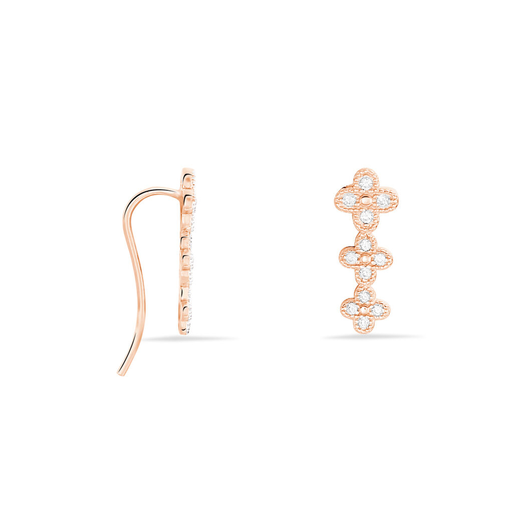 Bijoux D'oreilles Angellina Argent Rose Oxyde De Zirconium - Boucles d'oreilles fantaisie Femme | Histoire d’Or