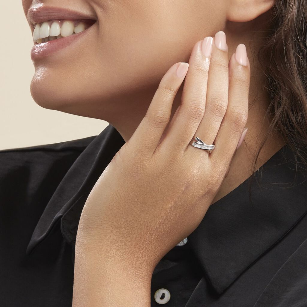 Bague Or Blanc Diamants - Bagues avec pierre Femme | Histoire d’Or
