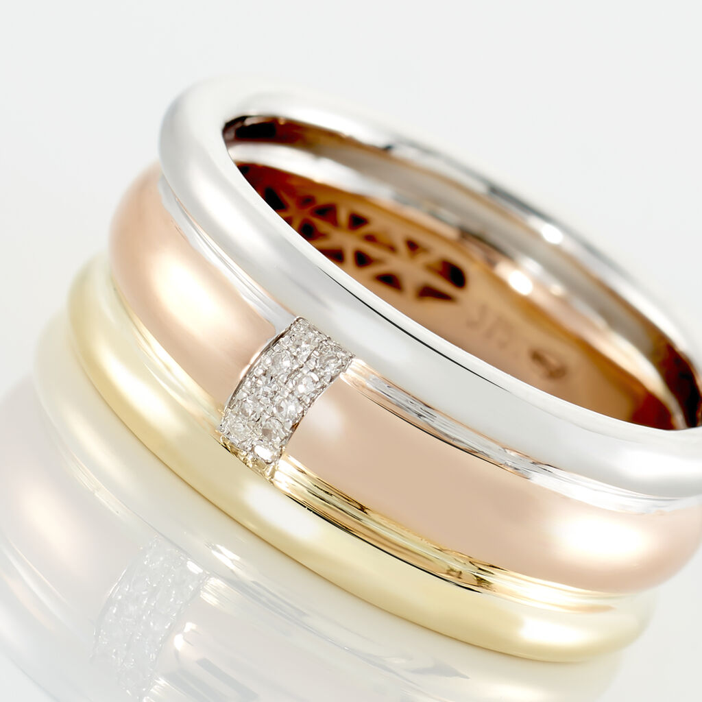 Bague Hajila Or Tricolore Diamant - Bagues avec pierre Femme | Histoire d&rsquo;Or