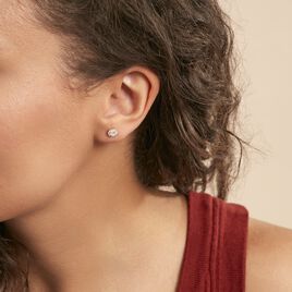 Boucles D'oreilles Puces Edmee Or Jaune Oxyde De Zirconium - Clous d'oreilles Femme | Histoire d’Or