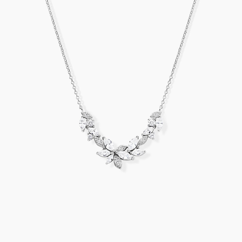 Collier Glow Up Argent Blanc Oxyde De Zirconium - Colliers fantaisie Femme | Histoire d’Or
