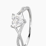 Bague Or Blanc Clothilde Oxyde De Zirconium - Bagues solitaires Femme | Histoire d&rsquo;Or