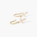 Boucles D'Oreilles Pendantes Chastity Argent Dor&eacute; A L'Or 750/1000 Oxyde De Zirconium - Boucles d'oreilles pendantes Femme | Histoire d&rsquo;Or