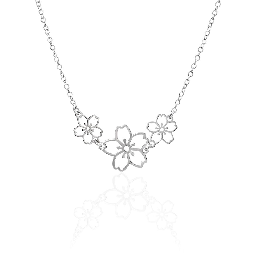 Collier Pendentif Bouquet De Fleurs En Argent 925 - Créateur Bijouterie Art - Neuf