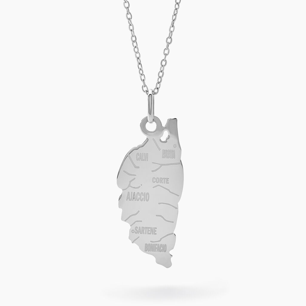 Pendentif Gaietana Corse Or Blanc - Pendentifs Famille | Histoire d’Or