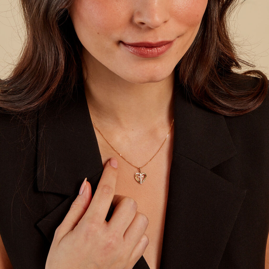 Pendentif Kallistrate Or Jaune Oxyde De Zirconium - Pendentifs Communion Femme | Histoire d’Or