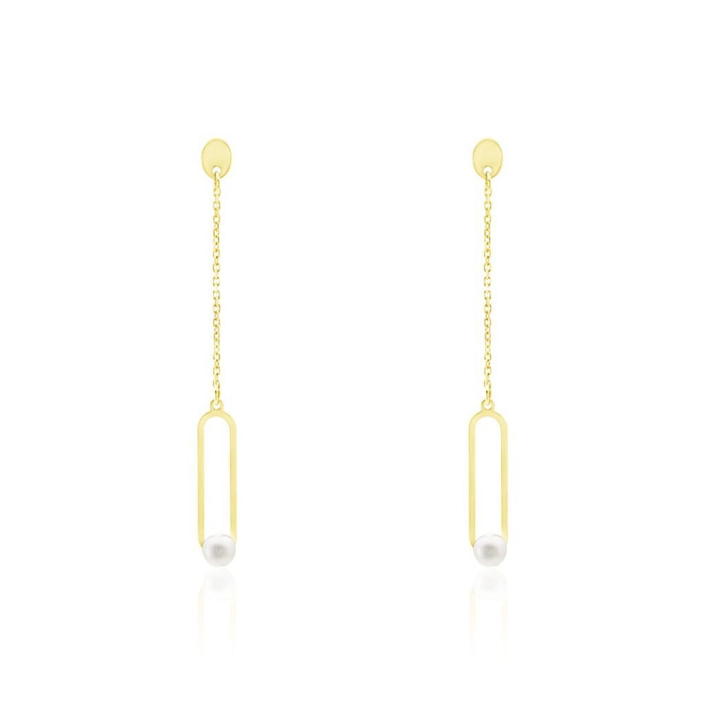 Boucles D'oreilles Pendantes Or Jaune Lucasta Perle De Culture - Boucles d'oreilles pendantes Femme | Histoire d’Or