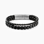 Bracelet Jourdan Cuir De Vache Noir Onyx - Bracelets Homme | Histoire d&rsquo;Or