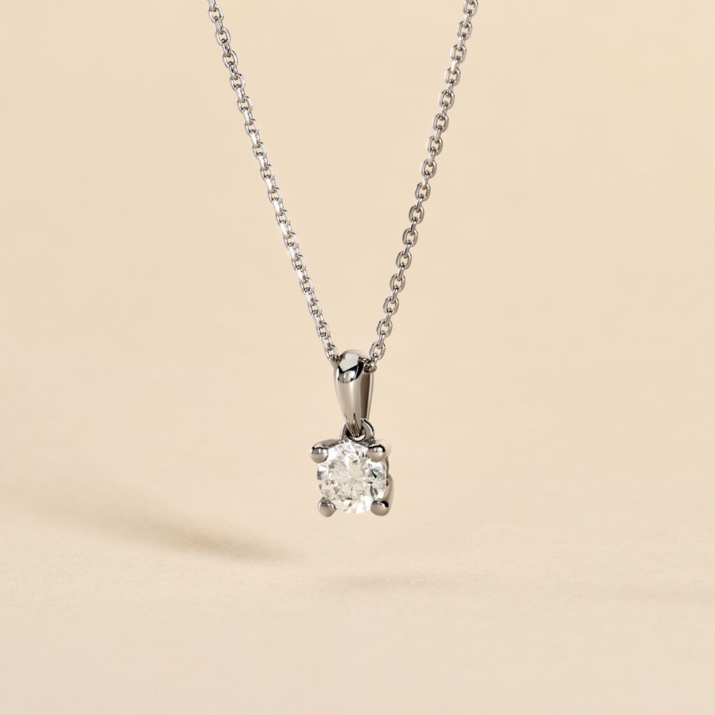 Collier Victoria Platine Blanc Diamant - Pendentifs Femme | Histoire d’Or