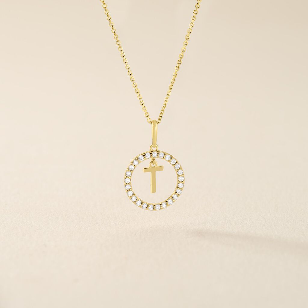Pendentif Gabe Or Jaune Oxyde De Zirconium - Pendentifs Femme | Histoire d’Or
