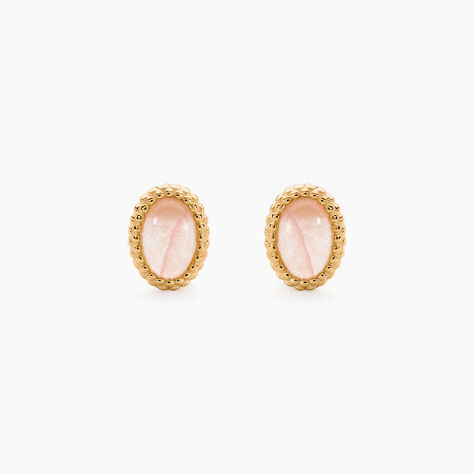 Boucles D'Oreilles Puces Vintage Love Plaque Or Jaune Quartz - Boucles d'oreilles fantaisie Femme | Histoire d&rsquo;Or