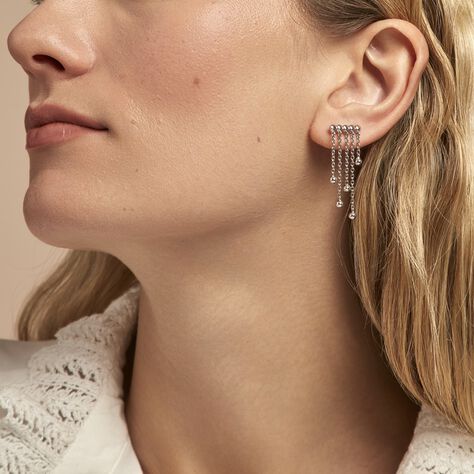 Bijoux D'oreilles Fancy Argent Blanc - Boucles d'oreilles fantaisie Femme | Histoire d’Or
