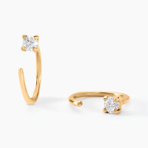 Créoles Ra Or Jaune Diamnt Synthétique - Ear cuffs Femme | Histoire d’Or