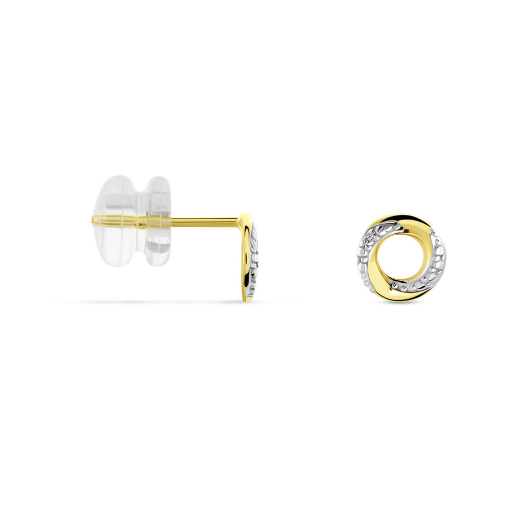 Boucles D'oreilles Puces Or Jaune Pamila Diamants - Clous d'oreilles Femme | Histoire d’Or