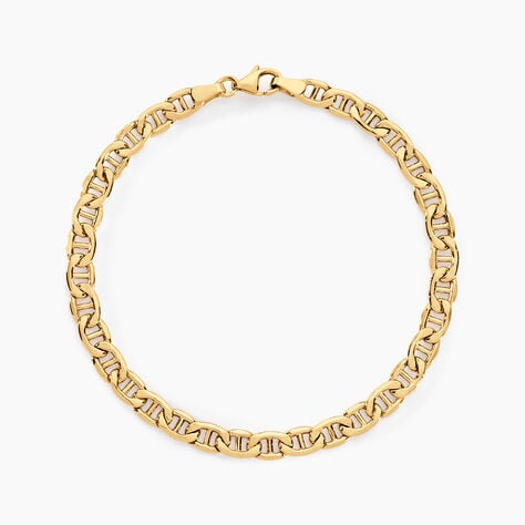Bracelet Capucin Or Jaune Maille Marine Plate - Bracelets cha&icirc;ne Femme | Histoire d&rsquo;Or
