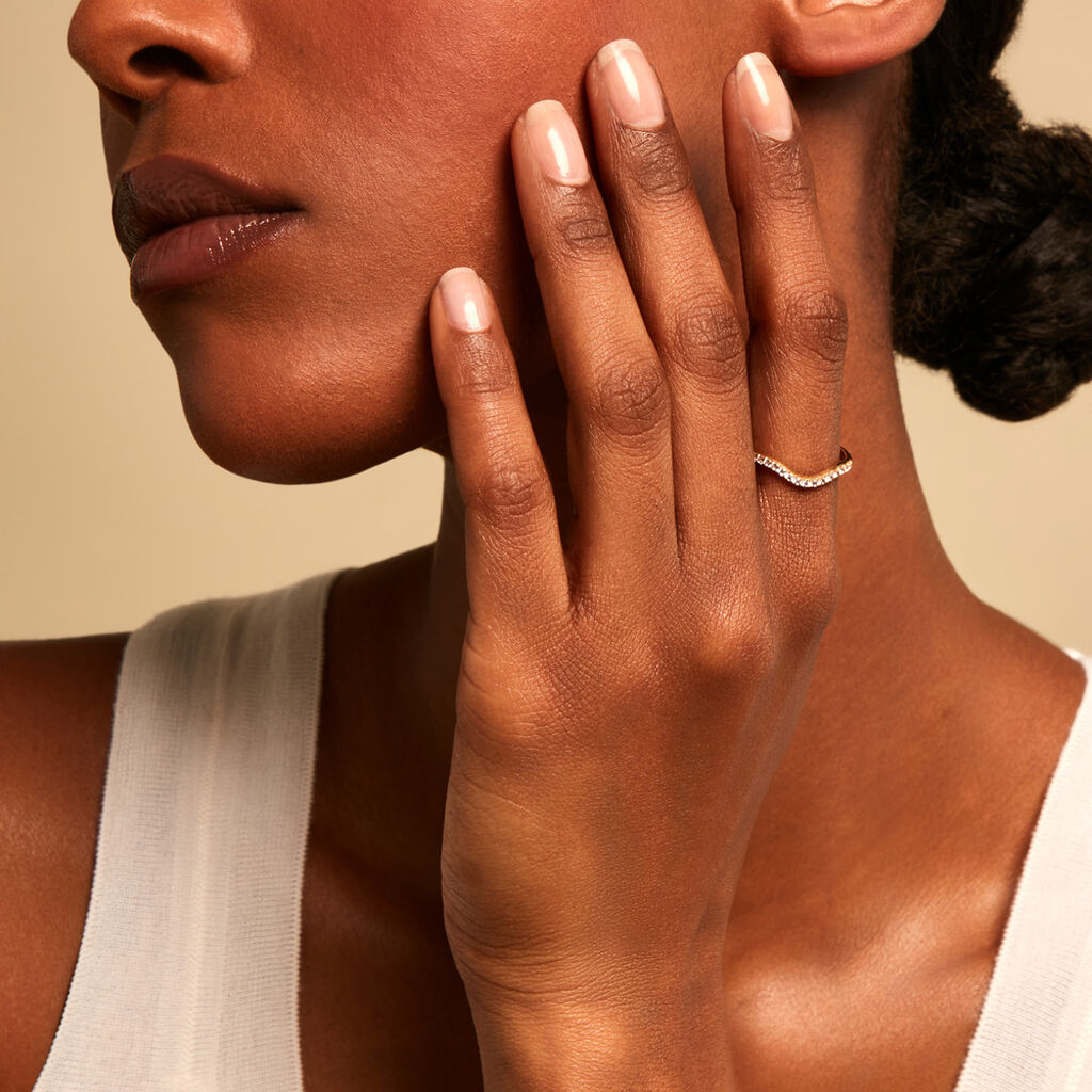 Bague Myrrhe Plaqu&eacute; Or Jaune Oxyde De Zirconium - Bagues avec pierre Femme | Histoire d&rsquo;Or