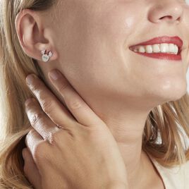 Boucles D'oreilles Puces Disney Acier Blanc Cristaux - Boucles d'oreilles fantaisie Femme | Histoire d’Or
