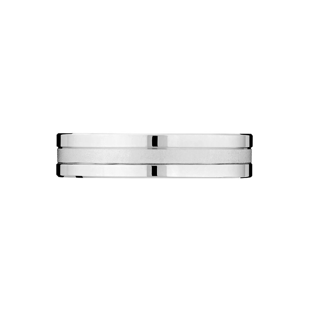 Alliance Isidro Ruban Sable Or Blanc - Alliances Homme | Histoire d’Or