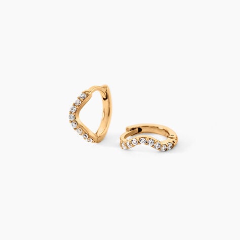 Cr&eacute;oles Myrrhe Plaqu&eacute; Or Jaune Oxyde De Zirconium - Boucles d'oreilles cr&eacute;oles Femme | Histoire d&rsquo;Or