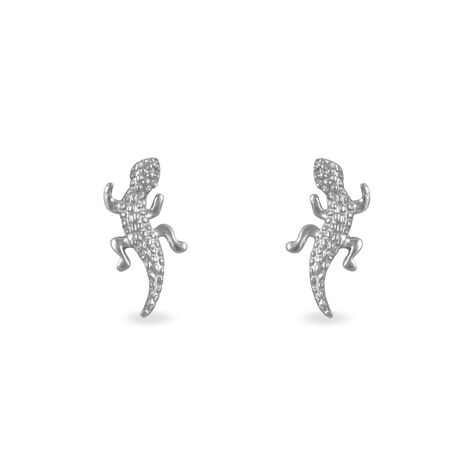 Boucles D'oreilles Puces Azzedine Salamandre Or Blanc - Clous d'oreilles Femme | Histoire d’Or