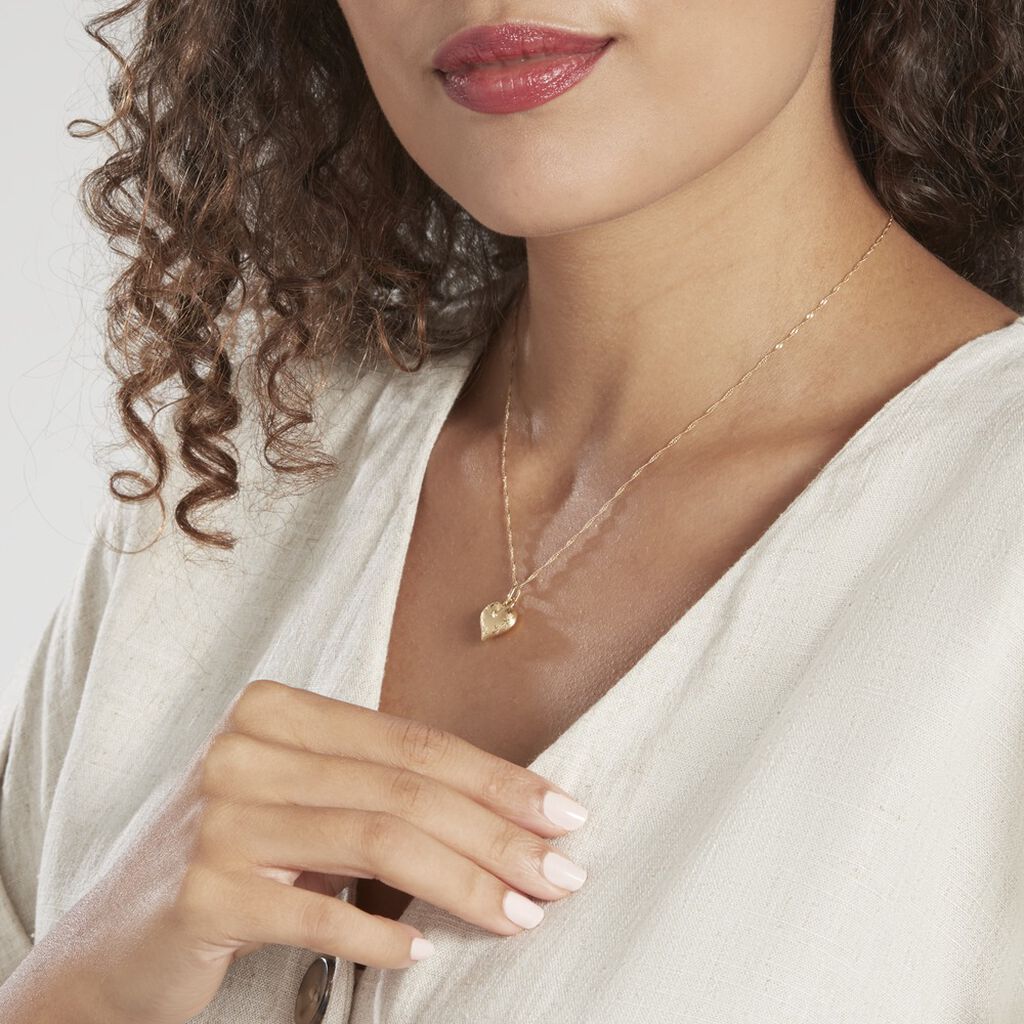 Pendentif Eudocie Coeur Mat Et Brillant Or Jaune - Pendentifs Femme | Histoire d’Or