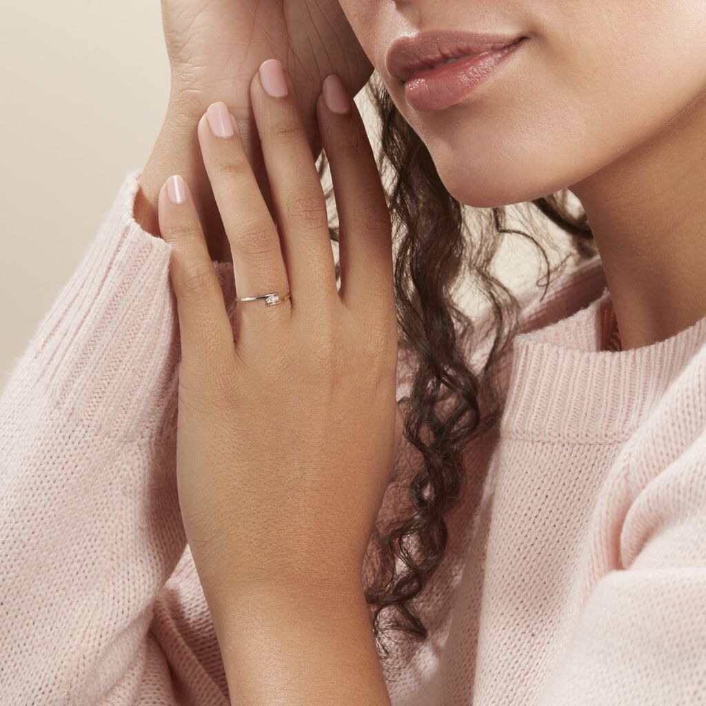 Bague Brooke Or Bicolore Diamant - Bagues avec pierre Femme | Histoire d’Or