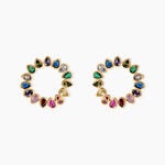 Boucles D'oreilles Pendantes Plaqu&eacute; Or Jaune Ethem Pierres - Boucles d'oreilles fantaisie Femme | Histoire d&rsquo;Or