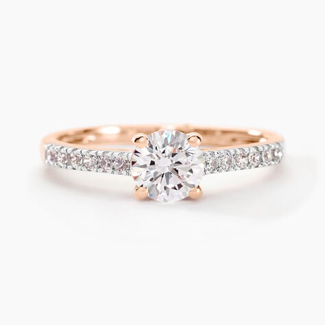 Bague Solitaire Manon Or Rose Oxyde De Zirconium - Bagues solitaires Femme | Histoire d&rsquo;Or