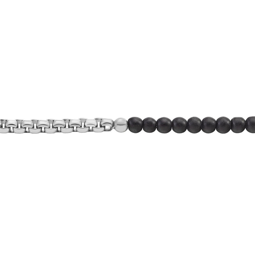 Bracelet Acier Blanc Christiano Onyx - Bracelets Homme | Histoire d’Or