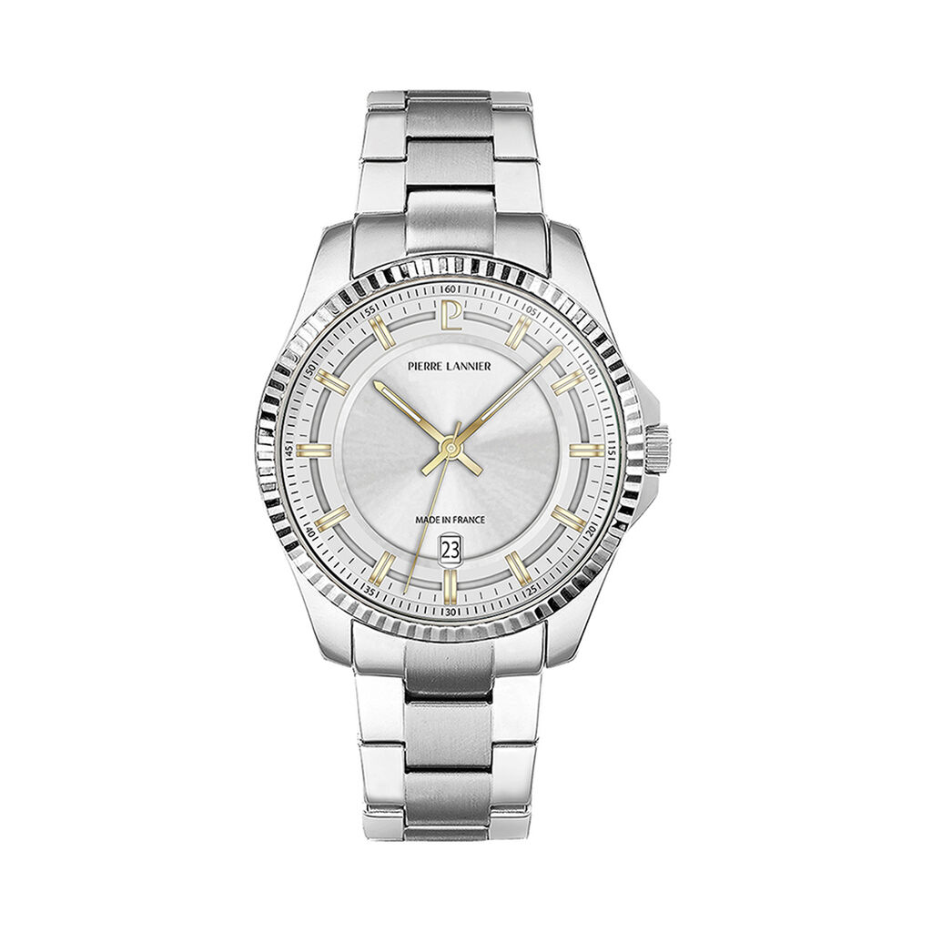 Montre Pierre Lannier Lannier Metropolitain 40 Argent&eacute; - Montres Homme | Histoire d&rsquo;Or